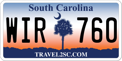 SC license plate WIR760