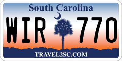 SC license plate WIR770
