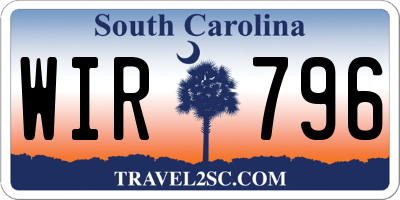 SC license plate WIR796
