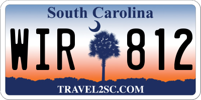 SC license plate WIR812