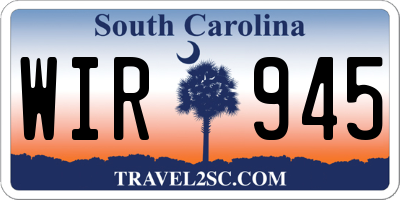 SC license plate WIR945