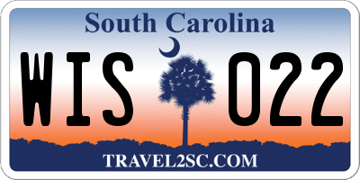SC license plate WIS022