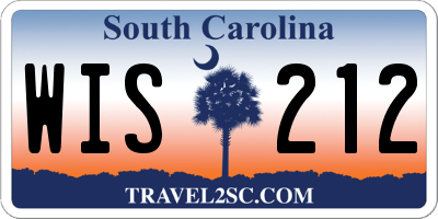 SC license plate WIS212