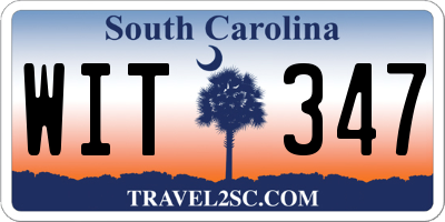 SC license plate WIT347