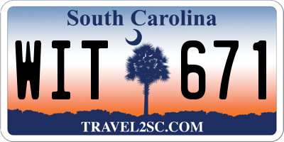 SC license plate WIT671