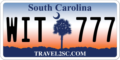 SC license plate WIT777