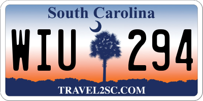 SC license plate WIU294