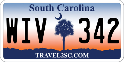 SC license plate WIV342