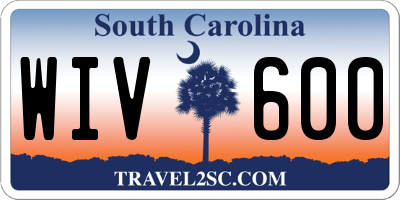 SC license plate WIV600