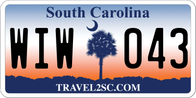 SC license plate WIW043