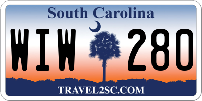 SC license plate WIW280