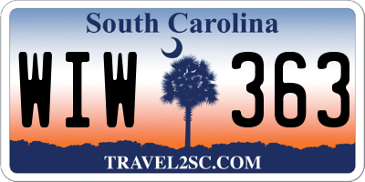 SC license plate WIW363