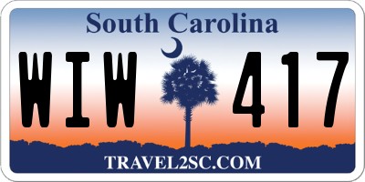 SC license plate WIW417