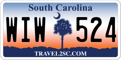 SC license plate WIW524