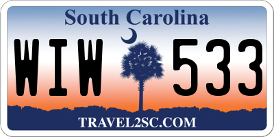 SC license plate WIW533