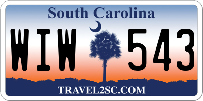 SC license plate WIW543