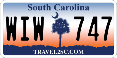 SC license plate WIW747