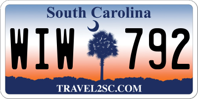 SC license plate WIW792