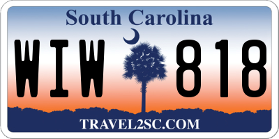 SC license plate WIW818