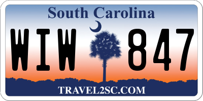 SC license plate WIW847
