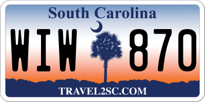 SC license plate WIW870