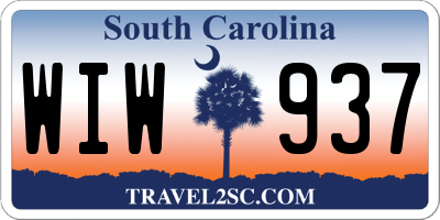 SC license plate WIW937