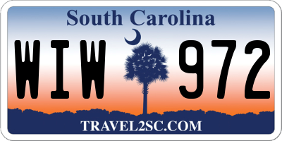 SC license plate WIW972