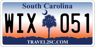 SC license plate WIX051