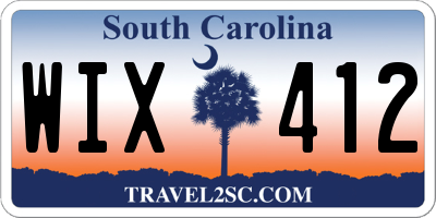 SC license plate WIX412