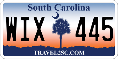 SC license plate WIX445