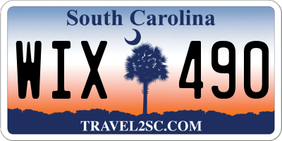SC license plate WIX490