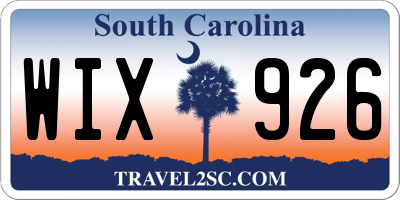SC license plate WIX926
