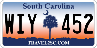 SC license plate WIY452