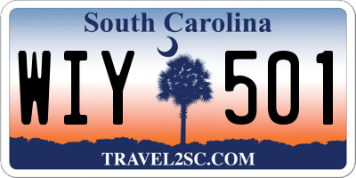 SC license plate WIY501