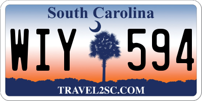 SC license plate WIY594
