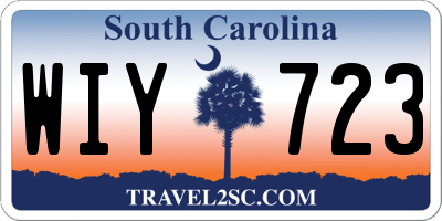 SC license plate WIY723