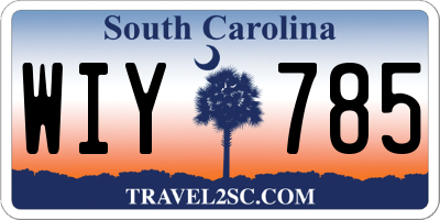 SC license plate WIY785
