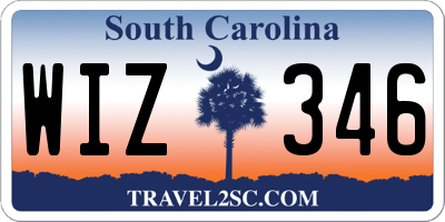 SC license plate WIZ346