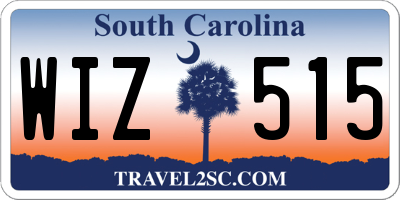 SC license plate WIZ515