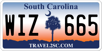 SC license plate WIZ665