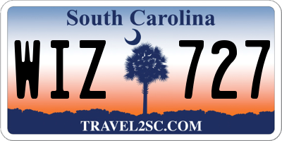 SC license plate WIZ727