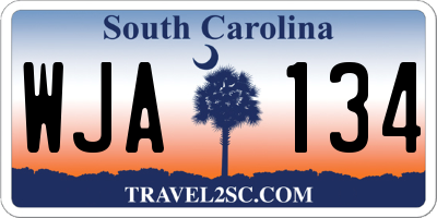 SC license plate WJA134