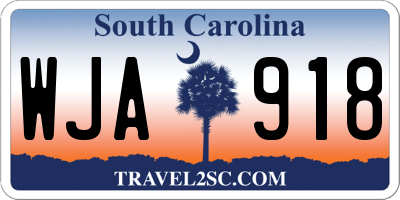 SC license plate WJA918