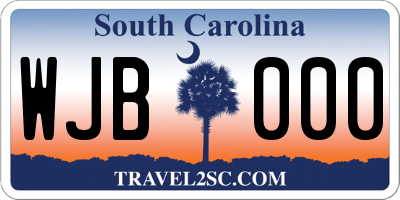 SC license plate WJB000