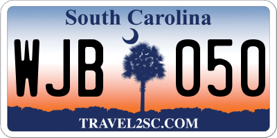 SC license plate WJB050