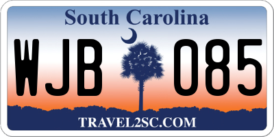 SC license plate WJB085