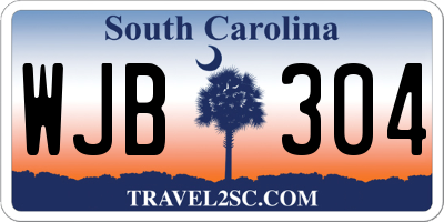 SC license plate WJB304