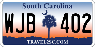 SC license plate WJB402