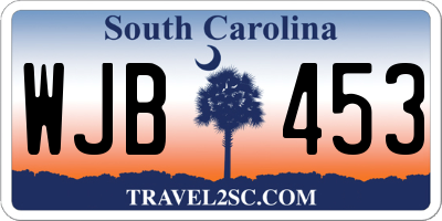 SC license plate WJB453