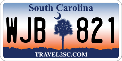 SC license plate WJB821